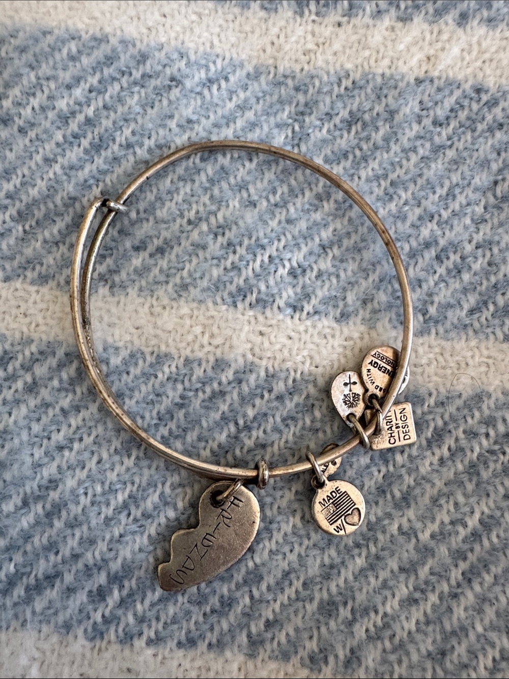 Alex and Ani Charity By Design "Best Friends" Half-Heart Bangle